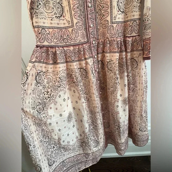 Maxi printed bohemian lightweight dress casual drop waist floral rope belt L - Picture 9 of 16